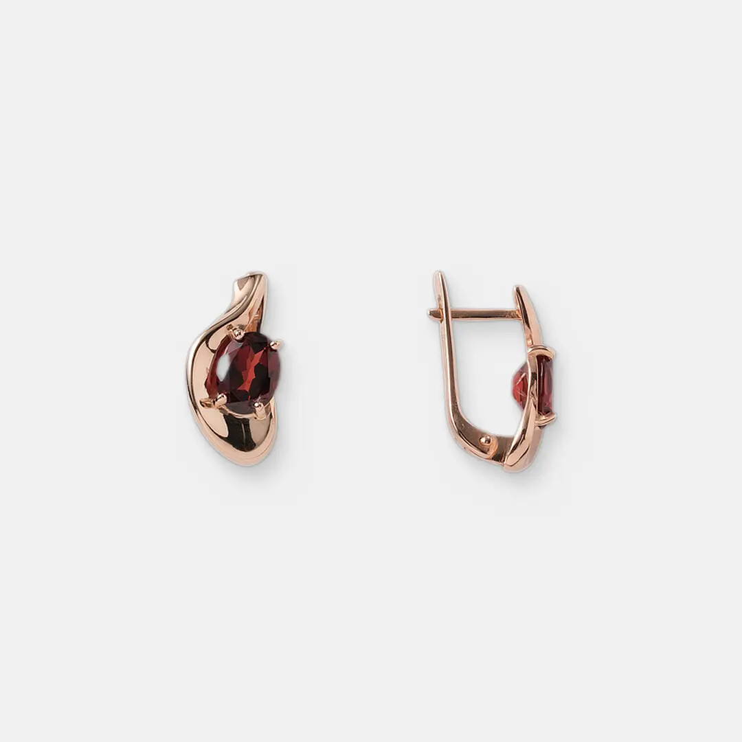 Серебряные серьги с гранатами